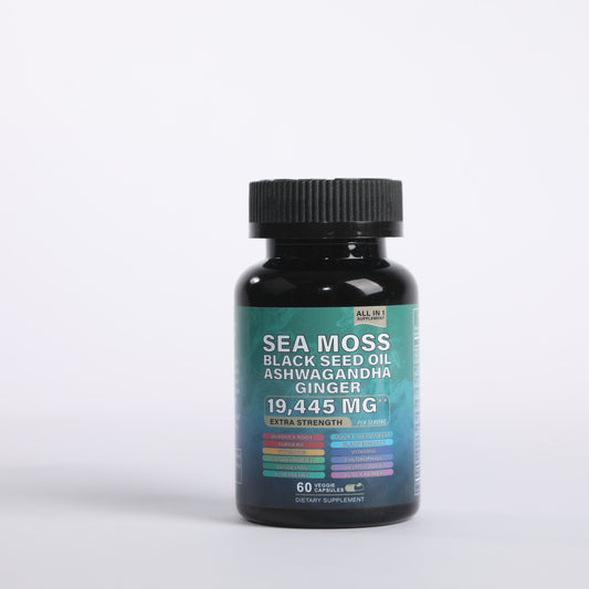 Sea Moss 7000mg Black Seed Oil 4000mg Ashwagandha 2000mg Ginger