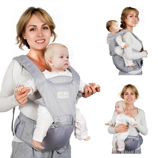 Mumgaroo Baby Carrier with Hood for Newborns to Toddlers (Grey Upgrade)