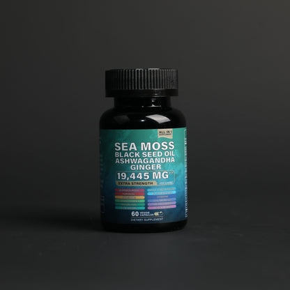 Sea Moss 7000mg Black Seed Oil 4000mg Ashwagandha 2000mg Ginger