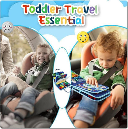 Busy Board Sensory book toy for kids: Airplane and Car Travel Educational Gift