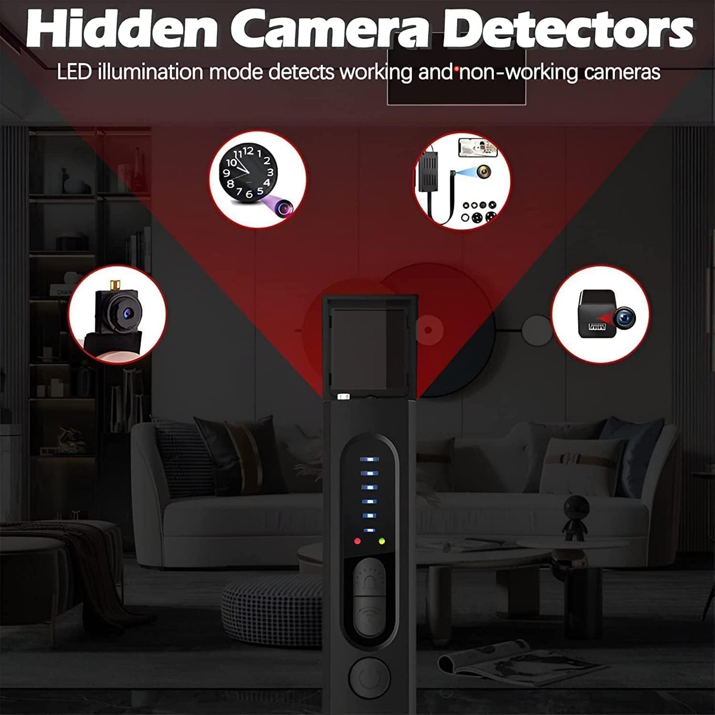 Hidden Camera Detectors, 6 Levels Sensitivity 4 Modes, 34H Working Time