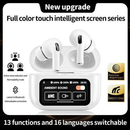 Touch Screen Noise-Cancelling Bluetooth Earphone for iPhone & Android