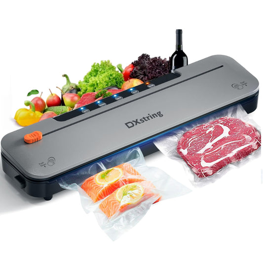 DXstring Vacuum Sealer, 75KPa Vacuum Sealer Machine, 5-in 1 Fully Automatic Food Sealer