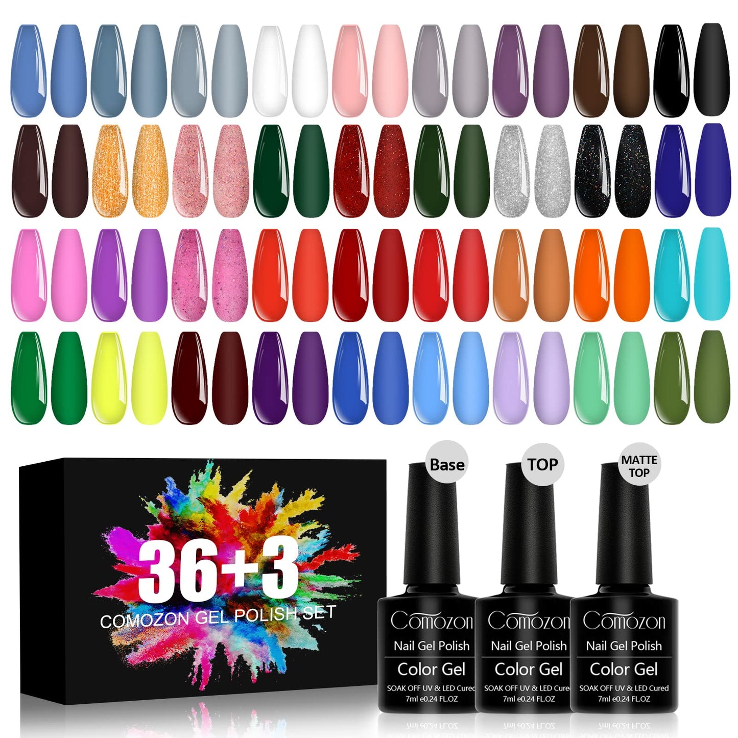 Comozon 36 Colors Gel Nail Polish Kit Set