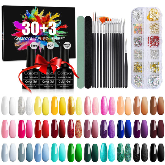 Comozon 30 Colors Gel Nail Kit Set