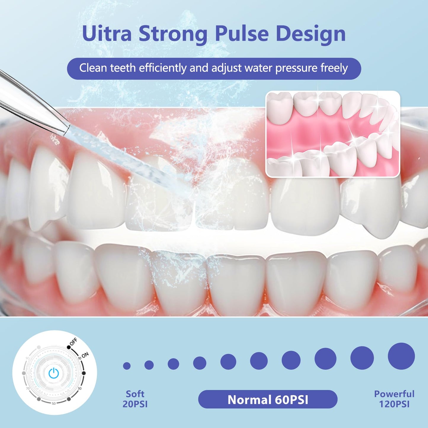 Housiwill Power Dental Water Flossers for Teeth 600ml, Water Pick for Family